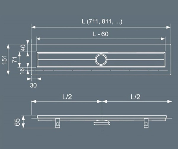 Решетка TECEdrainlinе Basic 1000 матовая
