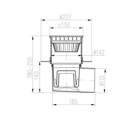 Трап MCH 424 V Li 15x15 с воротником