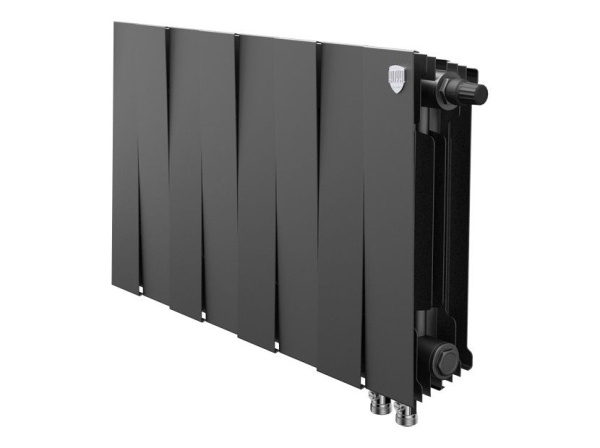 Радиатор биметаллический ROYAL THERMO PianoForte 300 8 секций, ниж. подк. 640/380 Noir Sable