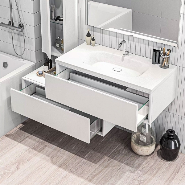 Тумба с раковиной MARKA ONE Milacco 100 Pure White