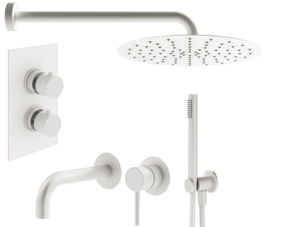Душевой комплект PLUMBERIA Ixo KITXOT18QBO210 белый матовый