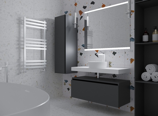 Тумба под раковину ARMADI ART Flat 80 антрацит глянец