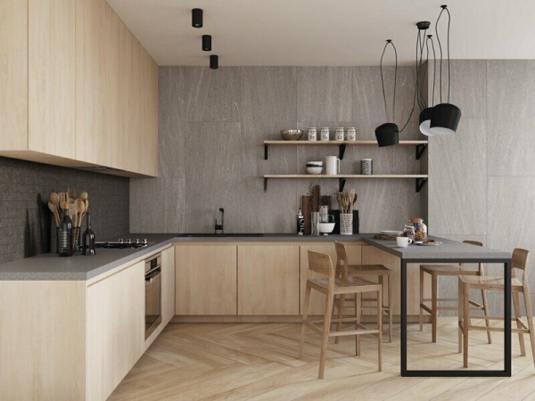 Gabbro Grey GB02 серый неполированный керамогранит 80х80см Estima