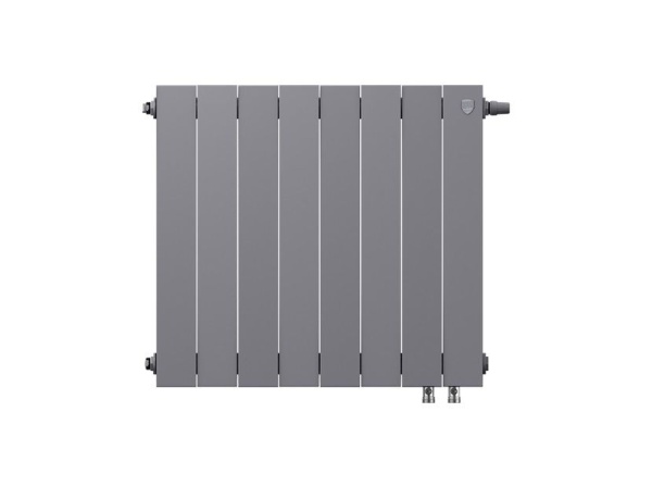 Радиатор биметаллический ROYAL THERMO PianoForte 500 8 секций, ниж. подк. 6400/591 Silver Satin