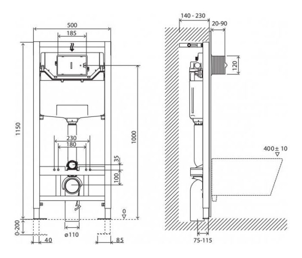 Инсталляция для унитазов BELBAGNO BB001-120