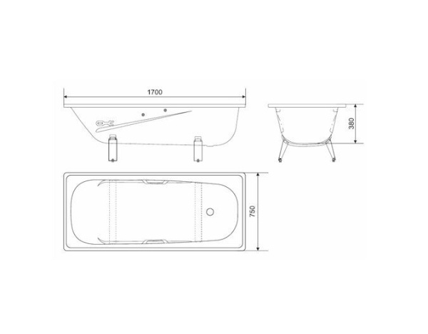 Ванна стальная WHITE WAVE Italica 170x75