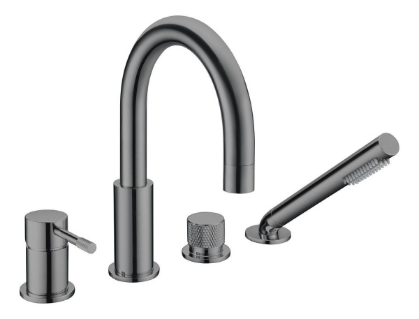 Смеситель на борт ванны BOHEME Uno 460-SGM Shine Gun Metal