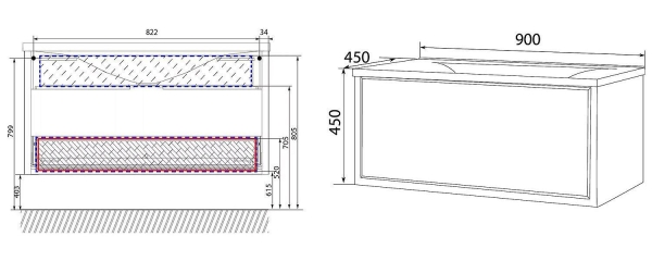 Тумба с раковиной MARKA ONE Seattle 90 Pure White