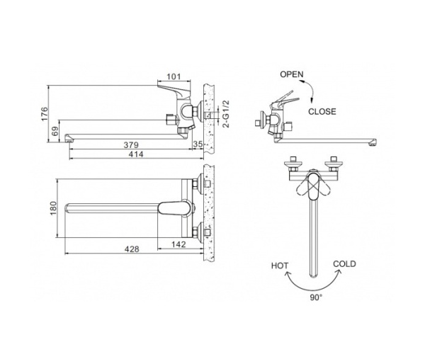 Набор для ванной комнаты BRAVAT Eler F00449CP