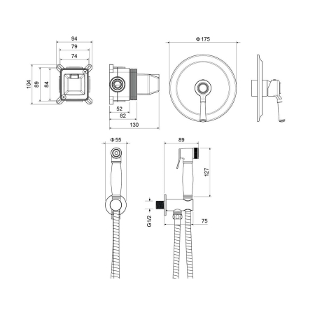 Гигиенический комплект АКВАТЕК Классик AQ1519CR