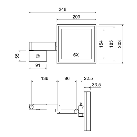Зеркало косметическое TIMO Selene 10076/00 с подсветкой
