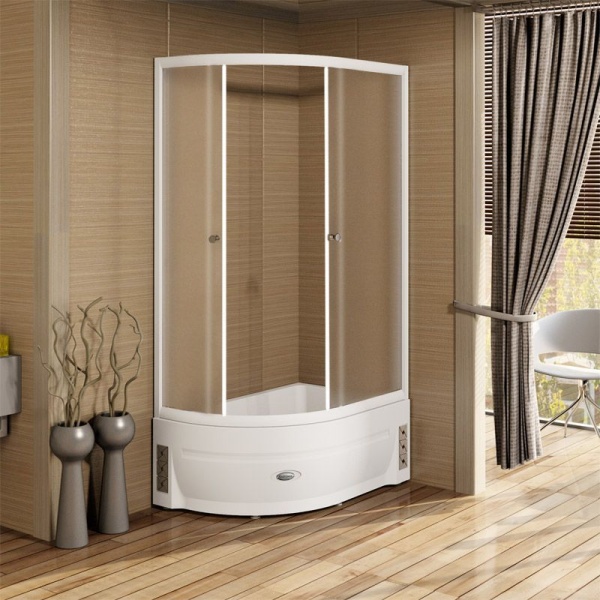 Душевое ограждение RADOMIR Соул 2 120x80x225 R профиль белый, стекло матовое