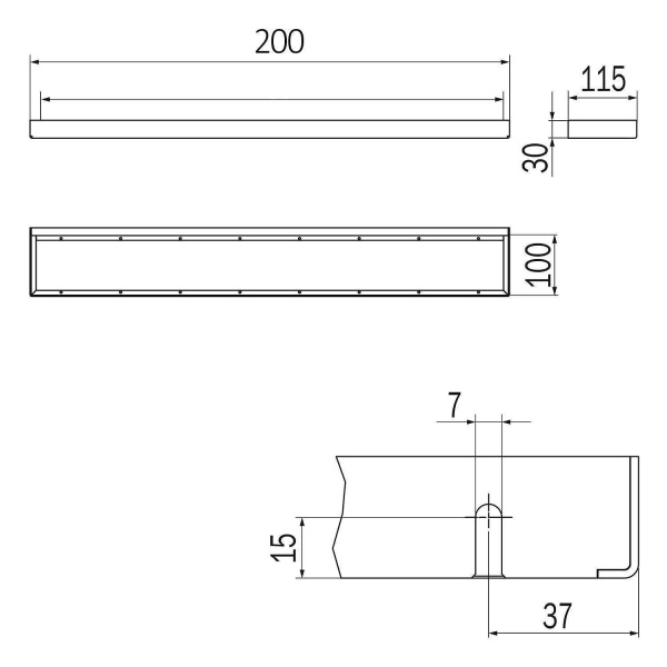 Рейлинг модульный INDA Indissima Barra A8883ANE 200 мм