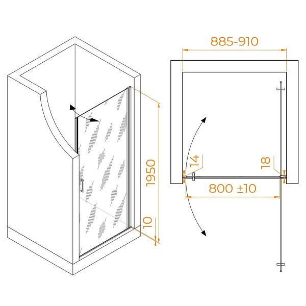 Дверь в нишу RGW Leipzig LE-003 90х195