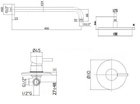 Душевой комплект PAFFONI Light KITLIG011BOKING белый матовый