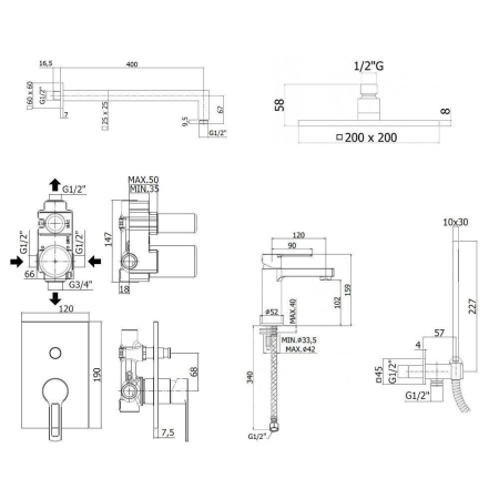 Душевой комплект PAFFONI Ringo KITRIN015NO071 черный матовый