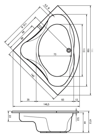 Панель фронтальная для ванн RIHO Neo 140x140