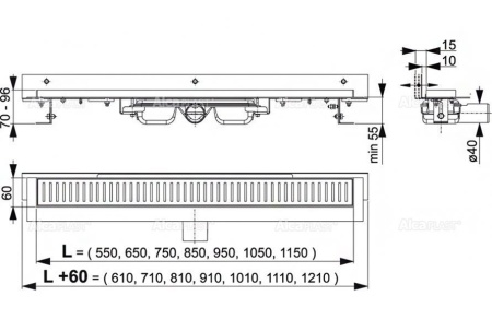 Дренажный канал ALCAPLAST APZ104-950