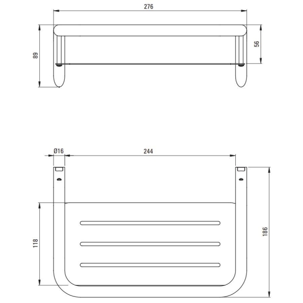 Полка DEANTE Silia ADI_R551 золото брашированное