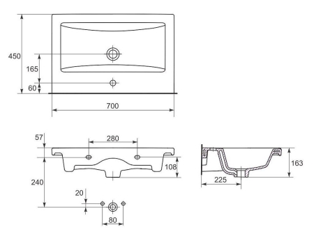 Тумба с раковиной 1 MARKA New Aris 70