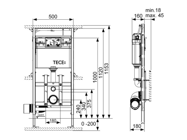 Инсталляция для унитазов TECE TECElux 9600200