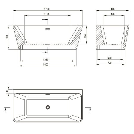 Акриловая ванна DEANTE Hiacynt 170x80