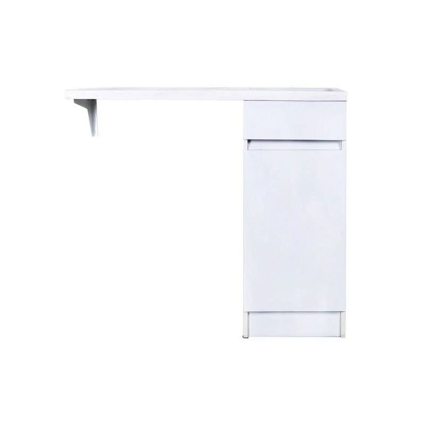 Тумба с раковиной под стиральную машину ORANGE Sistema с бельевой корзиной 100 R белый матовый