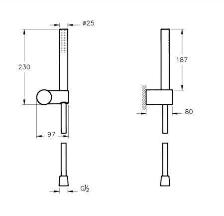 Набор для душа VITRA Origin A4554326 медный