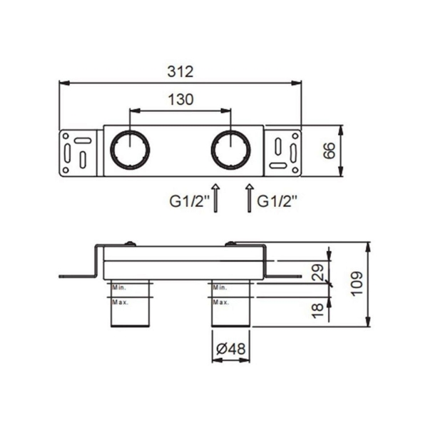 Встраиваемая часть смесителя для раковины FANTINI 44 00 M011A