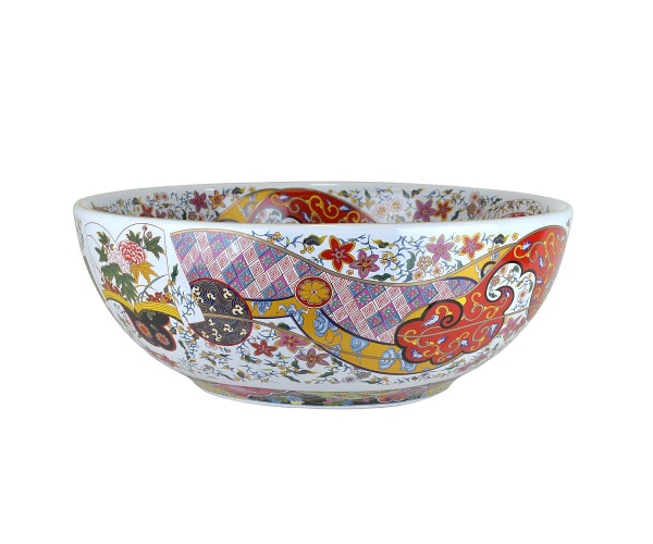 Раковина BRONZE DE LUXE Festival 40 красный орнамент