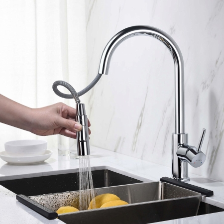 Смеситель для кухни АКВАТЕК Европа с вытяжным изливом AQ1384CR