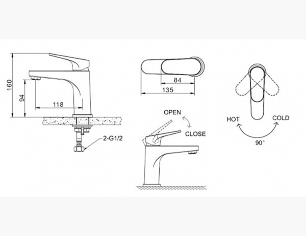 Набор для ванной комнаты BRAVAT Eler F00450CP
