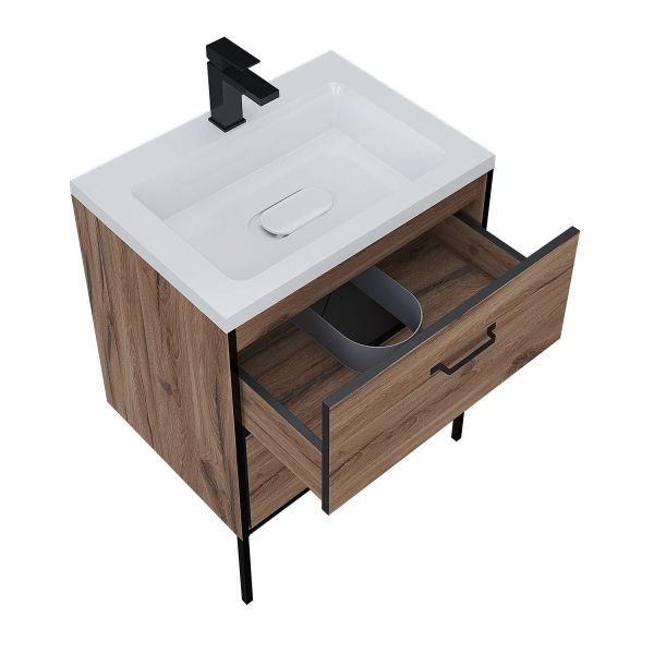 Тумба с раковиной GROSSMAN Неро 70 альпийский дуб/черный