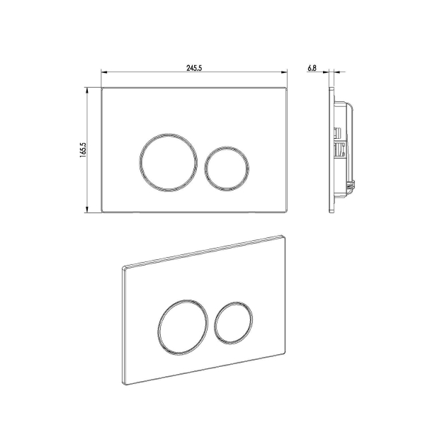 Кнопка смыва BOHEME 649-SGM Shine Gun Metal