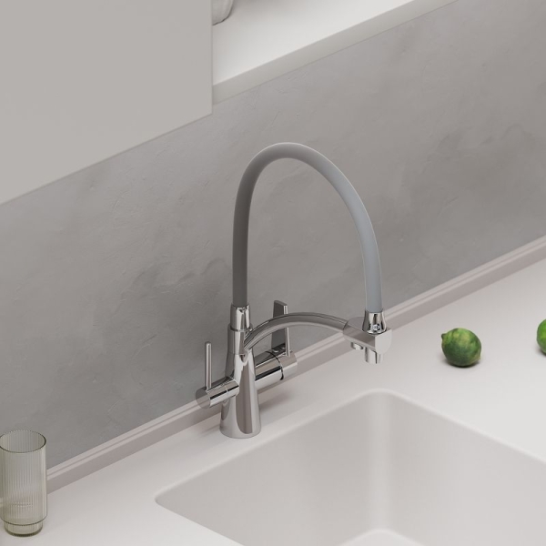 Смеситель для кухни SANCOS Eri с гибким изливом и подключ. фильтра SC4001CH