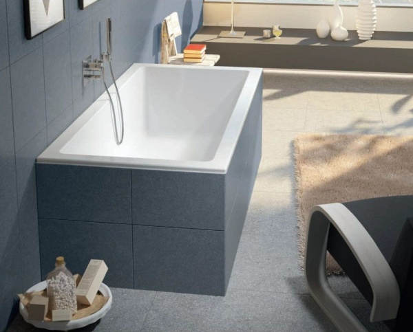 Акриловая ванна RIHO Rething Cubic 190x90 заполнение через перелив