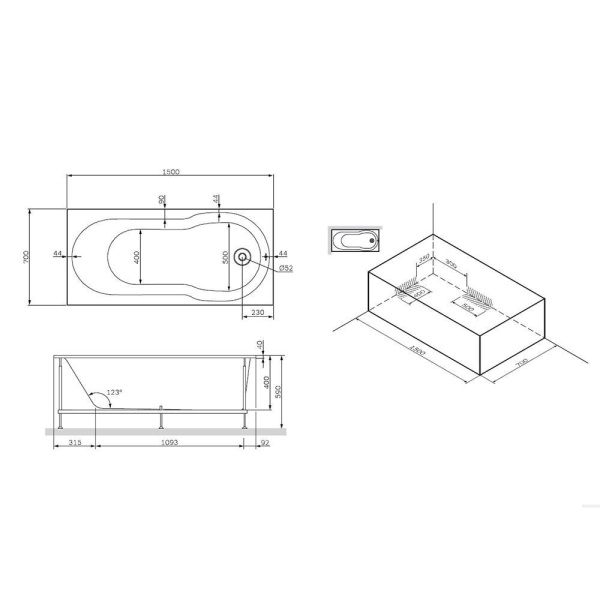 Каркас AM.PM X-Joy 144x62