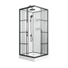 Душевая кабина NIAGARA Standart 90x90x225 L профиль черный матовый, стекло с рисунком клетка