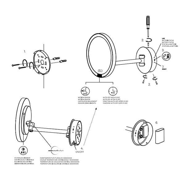 Зеркало косметическое DECOR WALTHER Round Just Look WR с подсветкой 125800