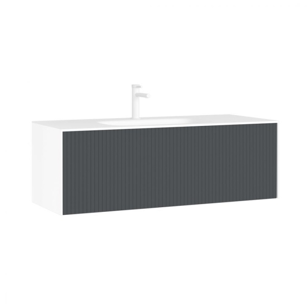 Тумба с раковиной ORKA Cube 120 антрацит матовый