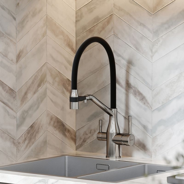 Смеситель для кухни SANCOS Orta с гибким изливом и подключ. фильтра SC4008BN никель брашированный