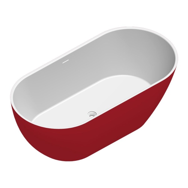 Ванна RADOSTONE Roberta 165x80 белый-бордовый матовый