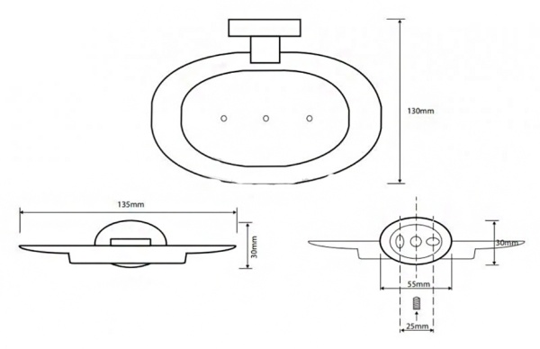 Мыльница BEMETA Oval 118408041 подвесная