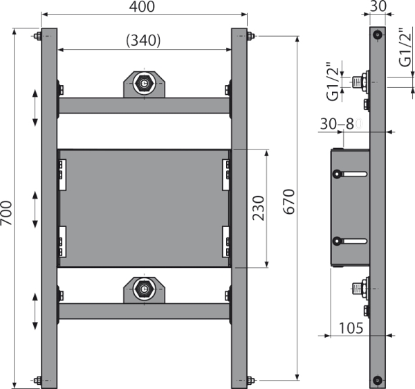 Инсталляция для смесителя ALCAPLAST A117PB