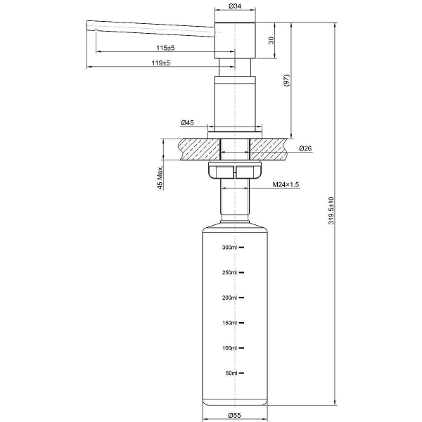 Дозатор жидкого мыла LEMARK Expert LM8203BL черный матовый