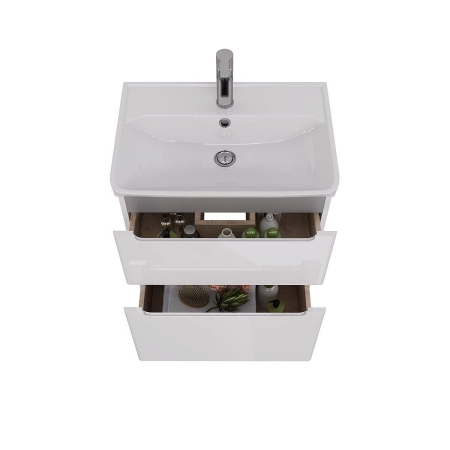 Тумба с раковиной LEMARK Buno 60 белый/серый матовый