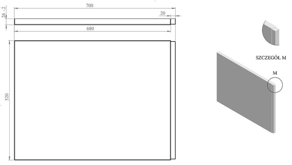 Панель боковая C-BATH Panel Side 70x52