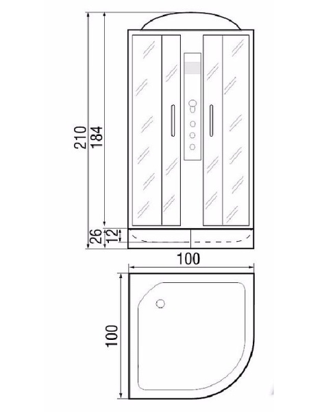 Душевая кабина RIVER Dunay МТ 100x100x210 средний поддон