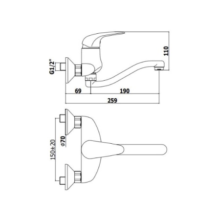 Смеситель для кухни PAFFONI Duemila с поворотным изливом DU161CR