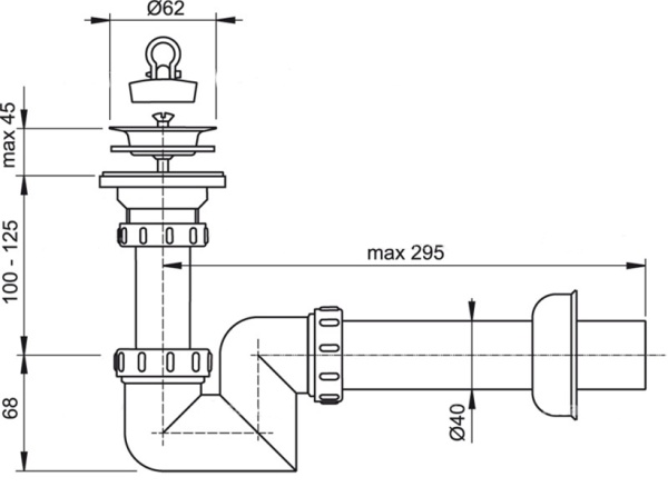 Сифон для раковины ALCAPLAST A412-DN40
